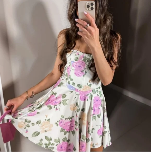 NWT ZARA *  Floral Corset Bustier Dress - Picture 5 of 12